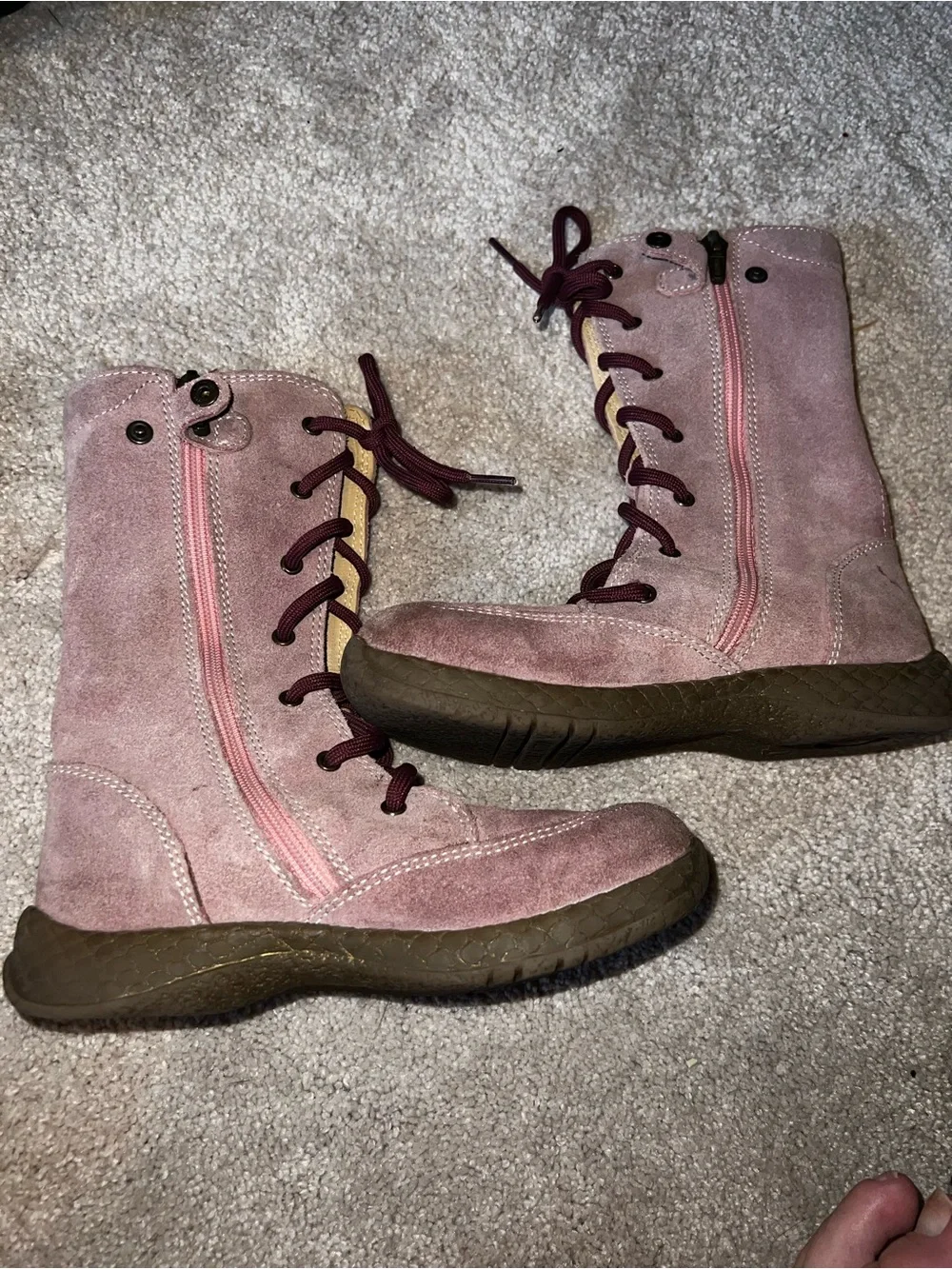 Primigi Dusty Rose Suede Lace-Up Boots